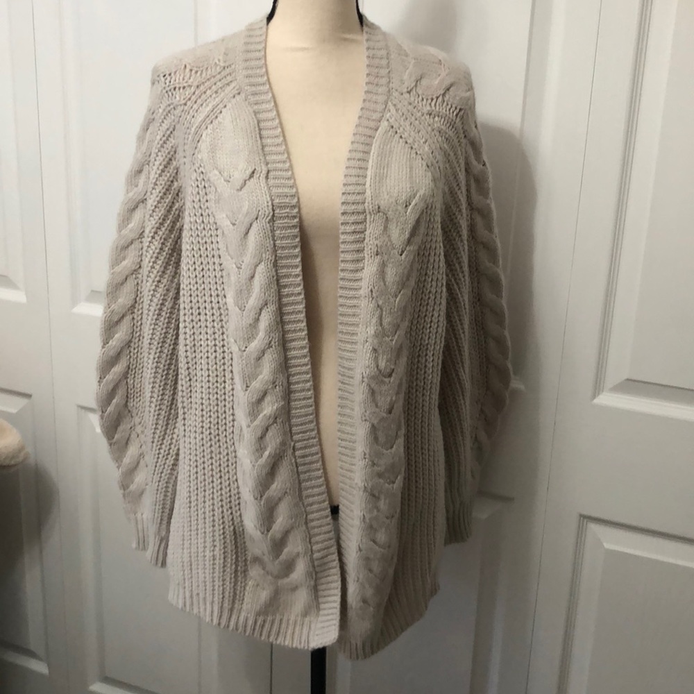 Universal Thread Women’s Chunky Knit Cardigan in Oatmeal/Light Cream, Large